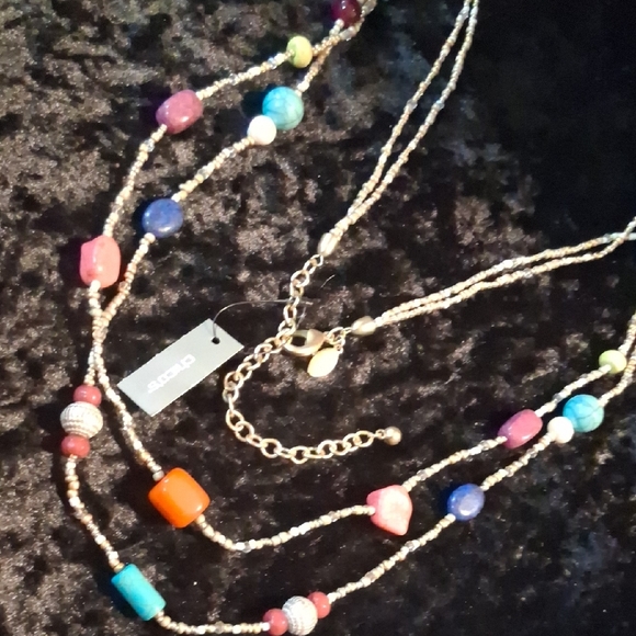 Chico's Red and Blue Multi-Layered Necklace - Picture 1 of 8